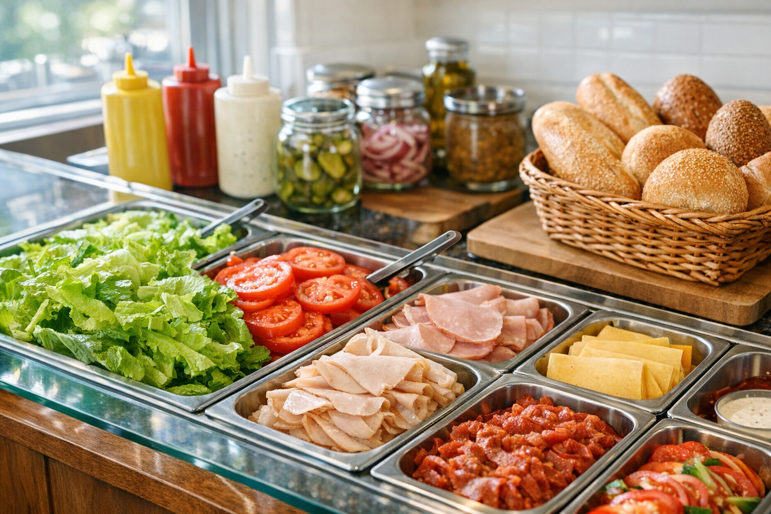 Fresh ingredients for sandwiches